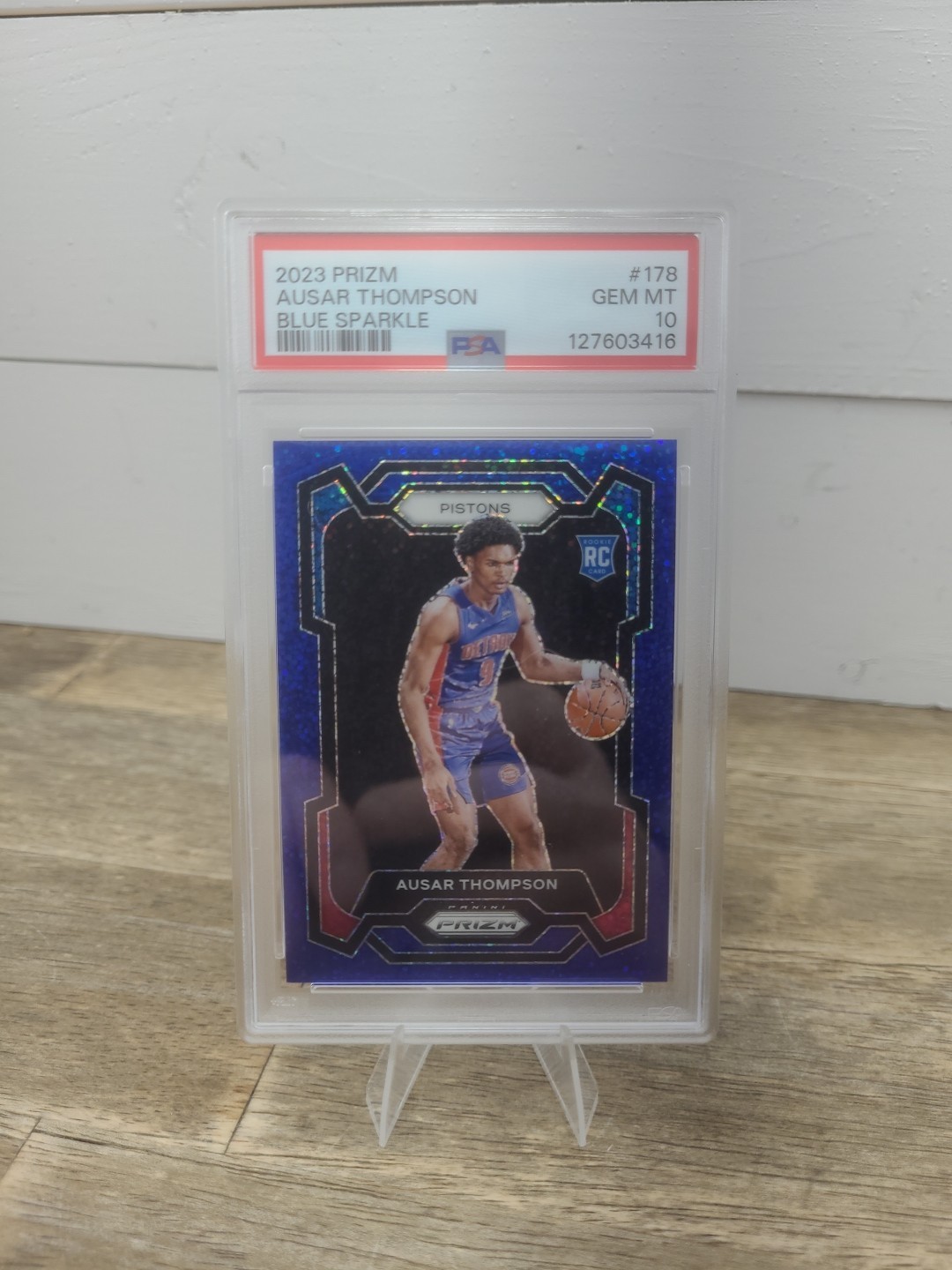 2023 Panini Prizm Ausar Thompson BLUE SPARKLE RC /144 #178 PSA 10 Gem Mint