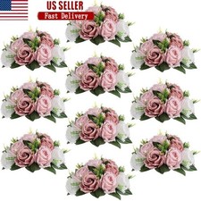 Artificial Silk Rose Bouquet Home Wedding Party Decoration Centerpieces New
