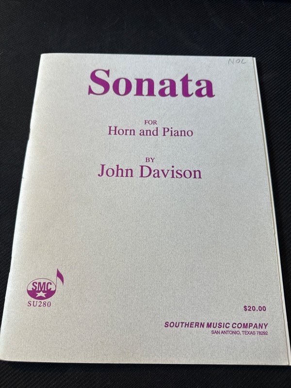 Sonata for French Horn & Piano by John Davison SU280 SMC Music Book