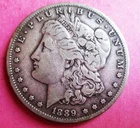 1889-S MORGAN SILVER DOLLAR. LOW MINTAGE. CIRCULATED.