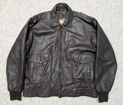 ジャケット・アウター 90s vintage A2 Leather flight jacket 1990s vintage BOMBER leather 3XL brown LAMBSKIN jacket A2 flight