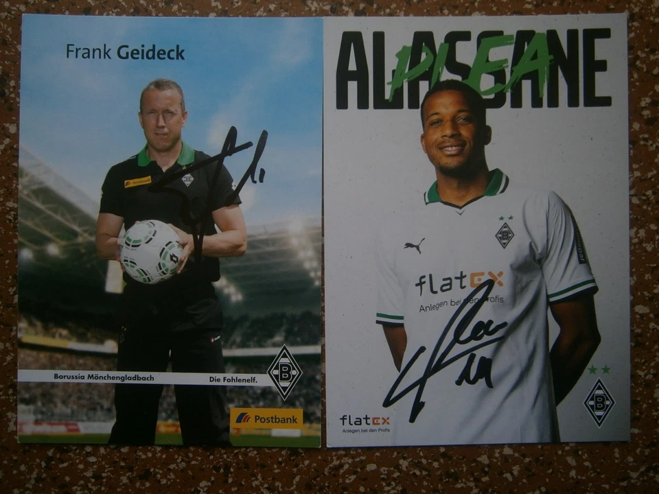 Fußball - unterschriebene Bildautogramme - Alassane Plea + Frank Geideck - Bild 1 von 1