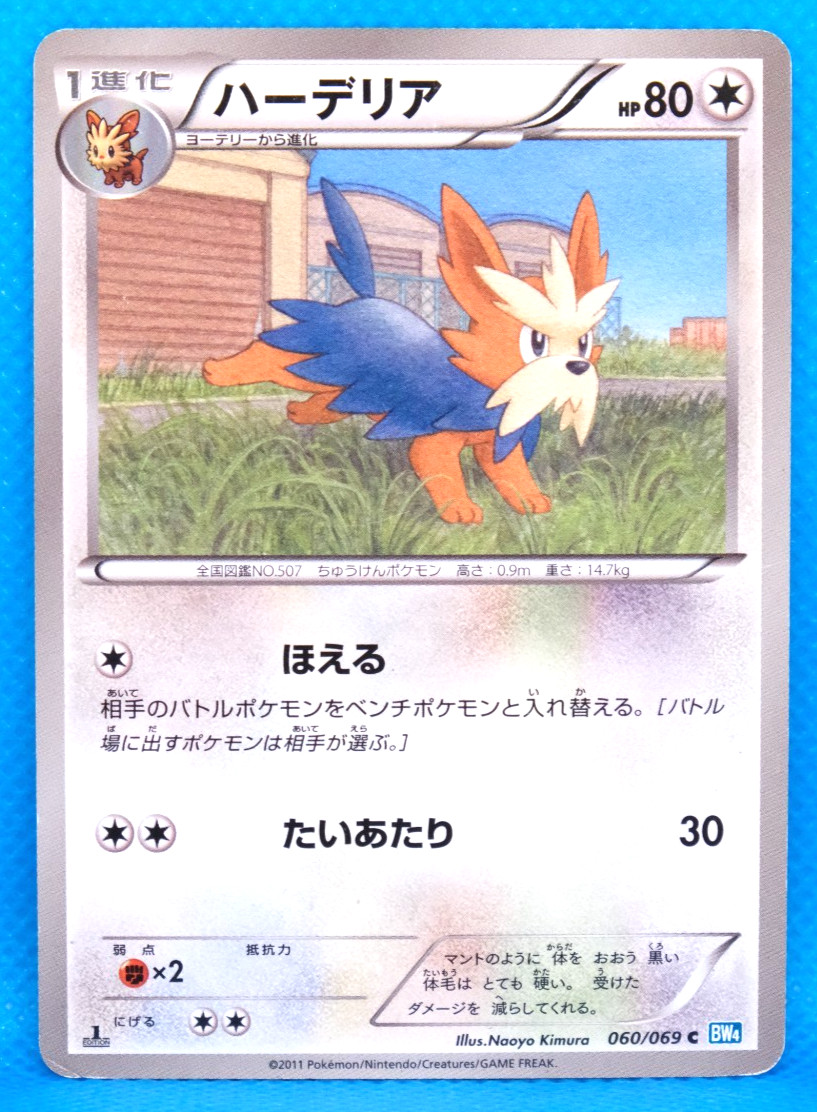 Herdier 1st Edition 2011 BW4 060/069 C Nintendo Pokemon Card Japanese F/S