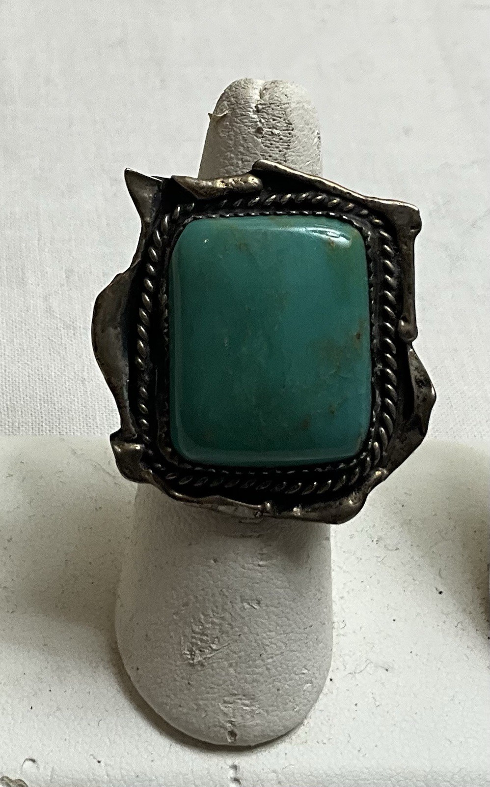 vintage large turquoise ring - image 8