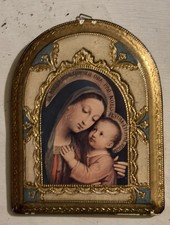 Madonna and Child Handmade Religious Icon with Decorative Frame Icon