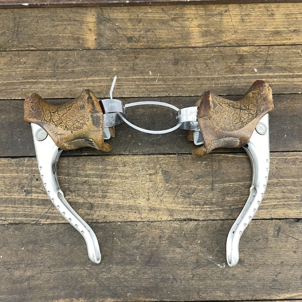 Vintage Campagnolo Super Record Brake Levers Drilled Alloy Italy Road Bike Eroic - Image 4 of 4