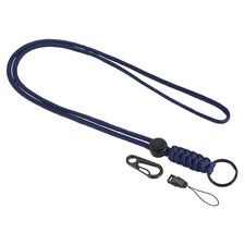 20" Paracord Lanyard Necklace Keyring Cord Clasp Strap Badge Holder Blue