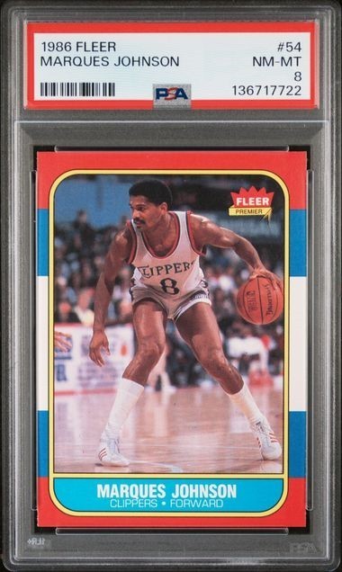 1986 Fleer #54 Marques Johnson - PSA 8