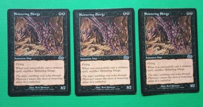 Magic the Gathering MTG Urza's Saga SKITTERING SKIRGE  X 3  MP  C 1998 Nice!