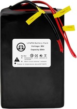 BtrPower 36V 25Ah Battery Pack Lithium LiFePO4 for Bicycle Motor E Bik,e 50A BMS