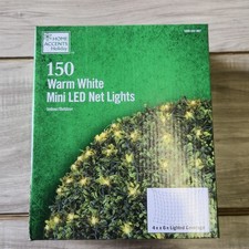 Home Accent Holiday 150 Warm White Mini LED Net Lights Christmas 4'x6 ft NEW