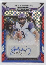 2019 Panini Prizm Draft Picks Red White & Blue 56/99 Jake Browning #278 Auto nf5