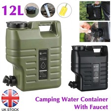 12L Water Container Drinking Water Storage Bucket with Faucet for Travel Camping