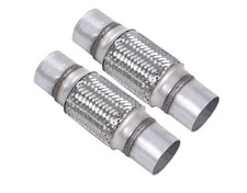 2PCS Exhaust Flex Pipe Stainless Steel Braid 2"Inch x 6"Inch w/Ends 10"Inch Long