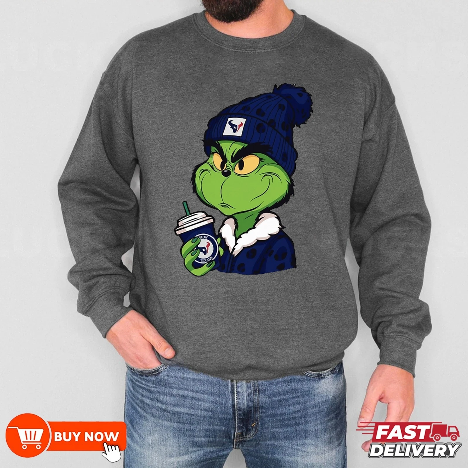 funny character football Houston Texans Team Football Sweatshirt