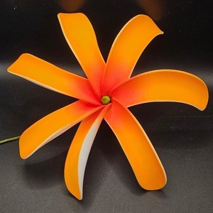 6" Tiare Orange Tropical Hawaiian Foam Flower Hair Clip PinUp Tiki Wedding Lei