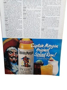 1985 Captain Morgan Original Spiced Rum Print Ad Cocktail Bar