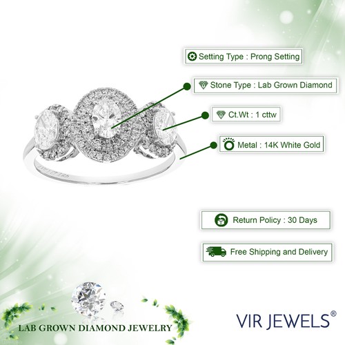1 cttw Lab Created Wedding Ring for Women in 14K White Gold Round Prong Size 7 - Picture 4 of 8
