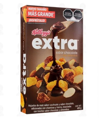 3 BOXES KELLOGG S EXTRA CHOCOLATE CON ALMENDRAS CEREAL 490 GR. Mexico