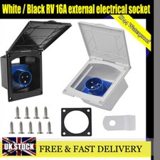 Mains Hook up Inlet Socket Weatherproof RV 16A External Flush Electrical Socket