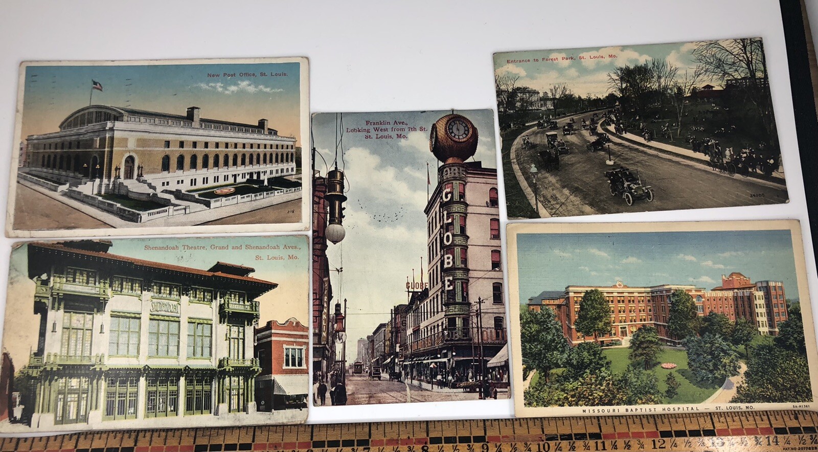 POSTCARD LOT of 5 St Louis MO Globe Shenandoah Theatre Post Office