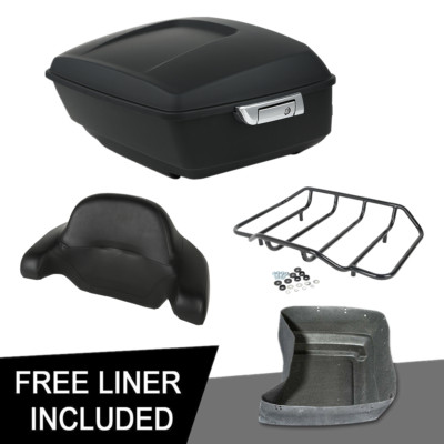 Matte King Pack Trunk Pad Luggage Rack Fit For Harley Road Street Glide 14-24 19