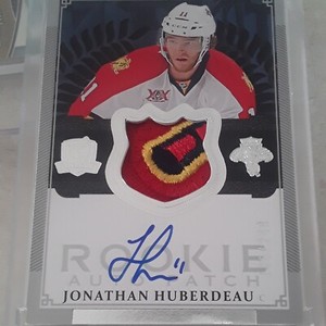 2013-14 UD The Cup JONATHAN HUBERDEAU logo palmier patch auto  RC/249