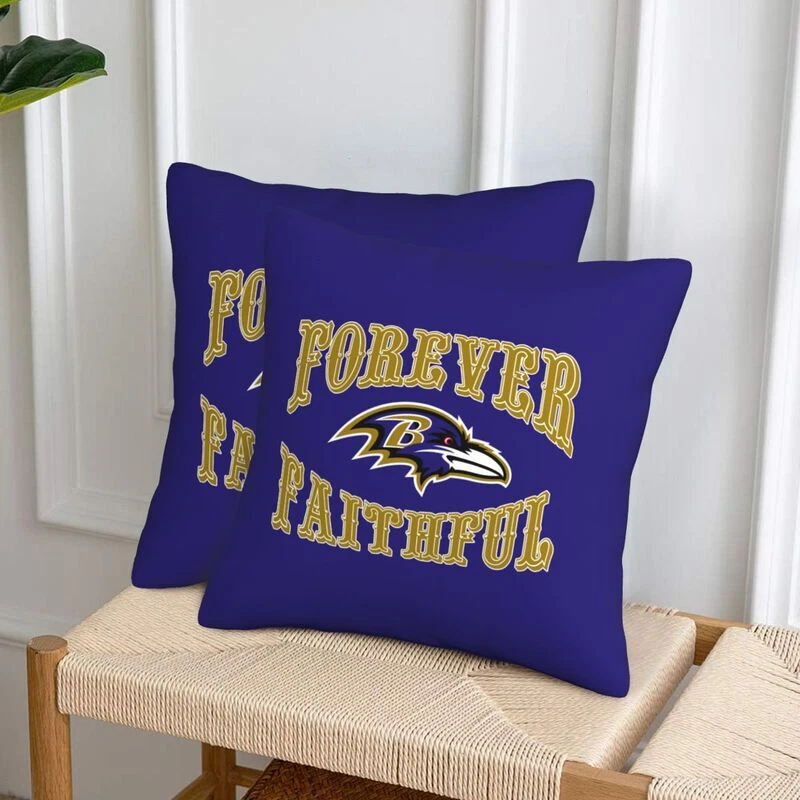 Baltimore Ravens Forever Faithful Throw Pillow Cover Set