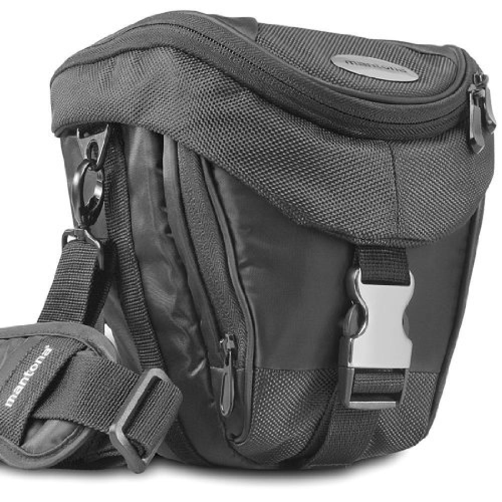 Mantona Premium Colt Borsa per Fotocamere Reflex, Nero/Metallico - NUOVO