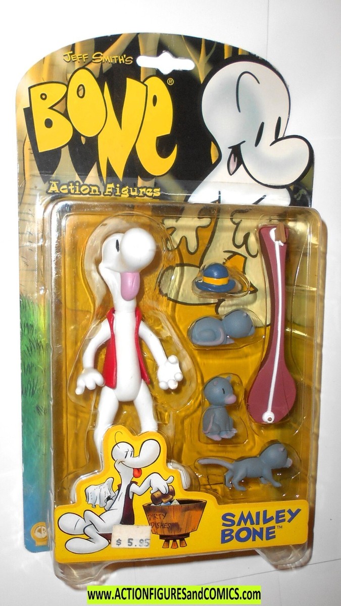 6 inch Jeff Smith's BONE 1998 ReSaurus SMILEY BONE smiling comic