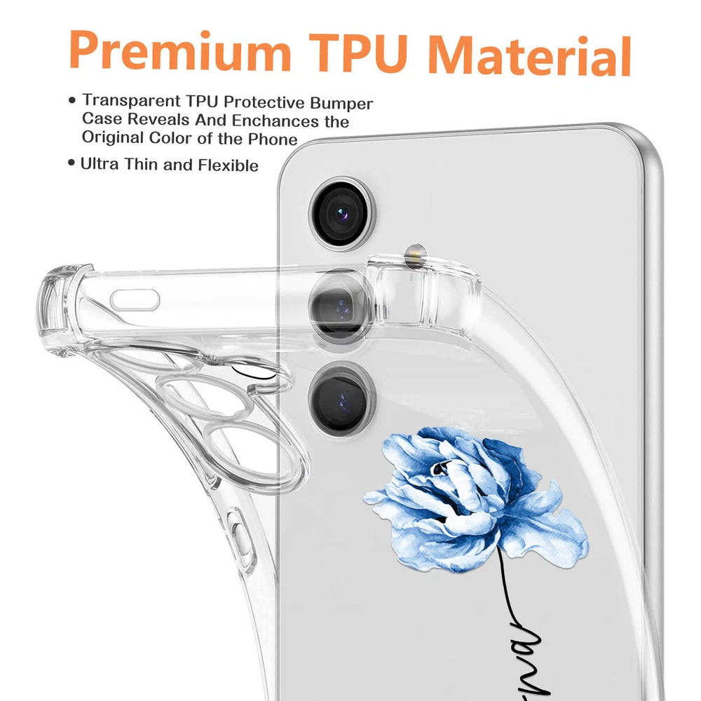 Phone Case For Samsung Galaxy S25 Ultra S24 A15 A16 A35 Personalised Clear Cover