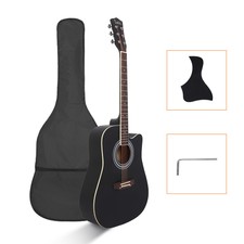 Glarry Gt502 41'' Notch Spruce Panel Matte Edging Folk Guitar Bag Shield Black