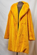 Pretty Little Thing Yellow Luxury Faux Fur 3.4 Length Jacket