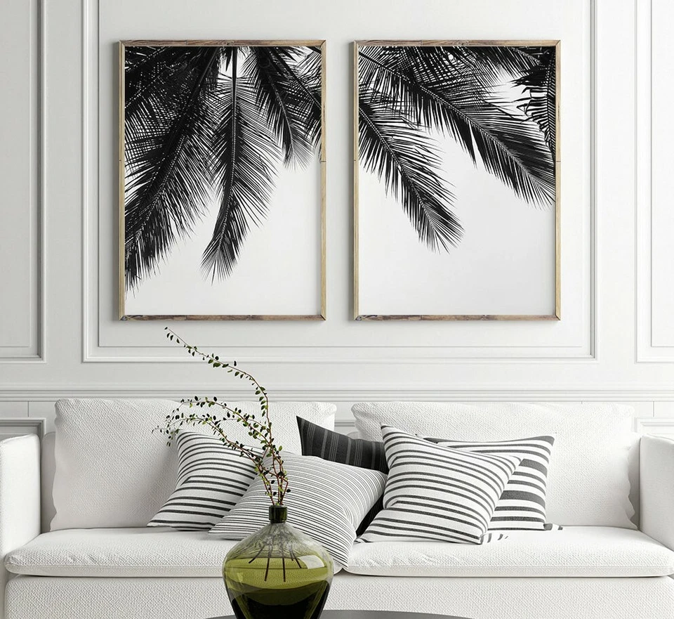 Set of 2 Black&White Palm Trees Beach Wall Art Prints. Look Great Framed - Image 4 of 4