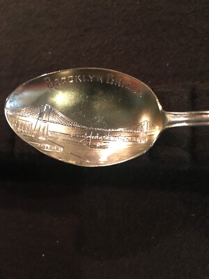 Brooklyn Bridge Sterling Silver Souvenir Spoon w/ ''C'' monogram & ''1903'' on back