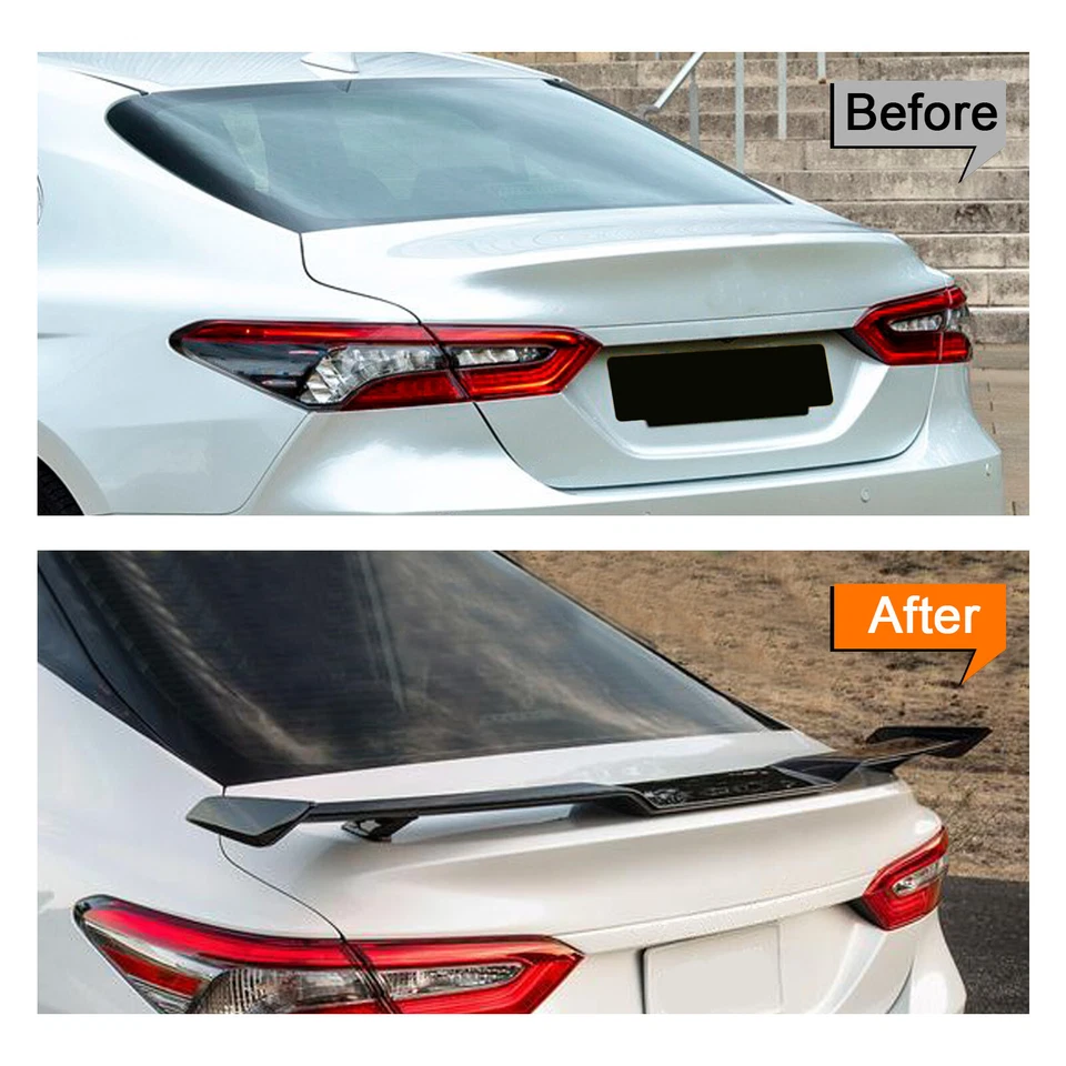 For Hyundai Elantra Rear Trunk Spoiler Wing TRD Style Rear Lip Glossy Black - Image 2 of 4