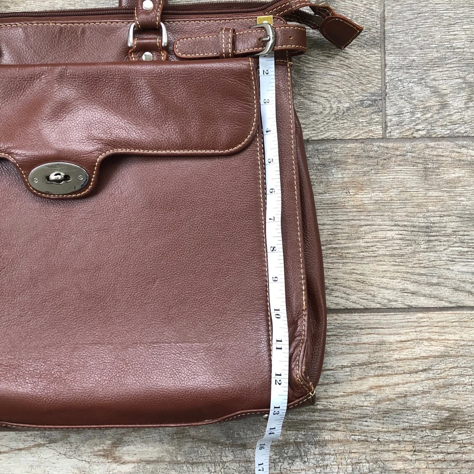 APC Brown leather briefcase bag 16x12 Double handle - Image 4 of 4