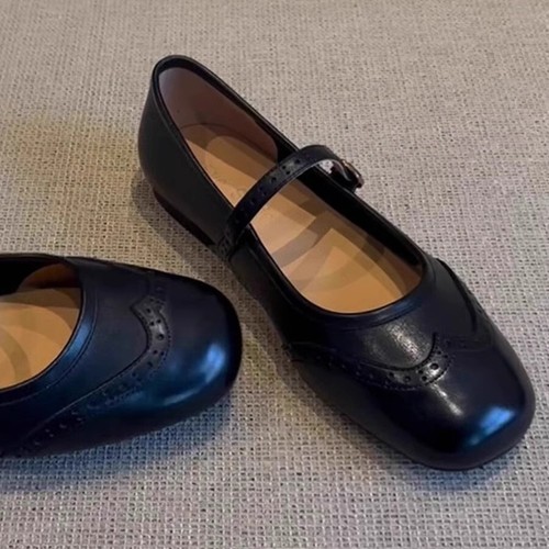 Womens Leather Round Toes Buckle Shoes Flat Ballet Shoes Retro Mary Jane Shoes, $40.99 - Photo 7