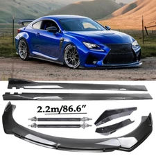 Carbon Fiber Front Bumper Lip Spoiler & Side Skirt For Lexus RC350 RC F-Sport