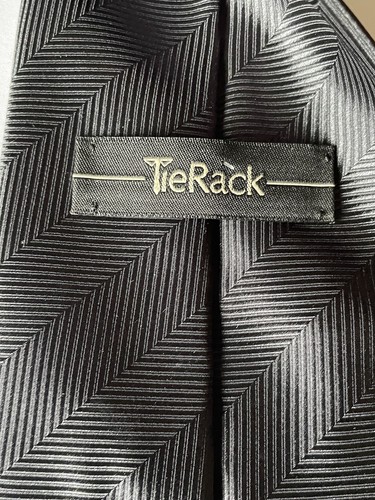 Corbata ancha negra por TieRack 100% poliéster hecha en Italia - Imagen 4 de 9