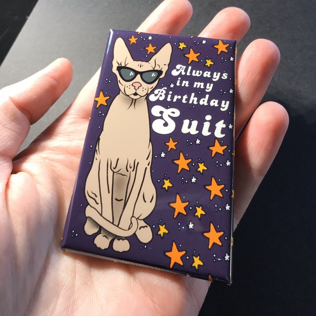 Sphynx Cat Birthday Suit Magnet Happy Brithday Celebration Gifts and