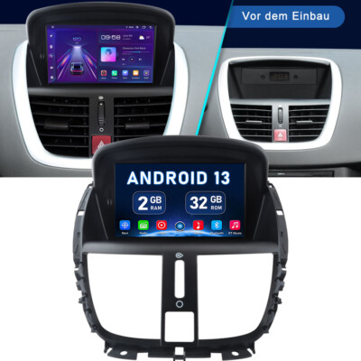 7'' 2+32G Android 13 Autoradio CarPlay NAVI GPS RDS Für PEUGEOT 207 CC 2006-2014