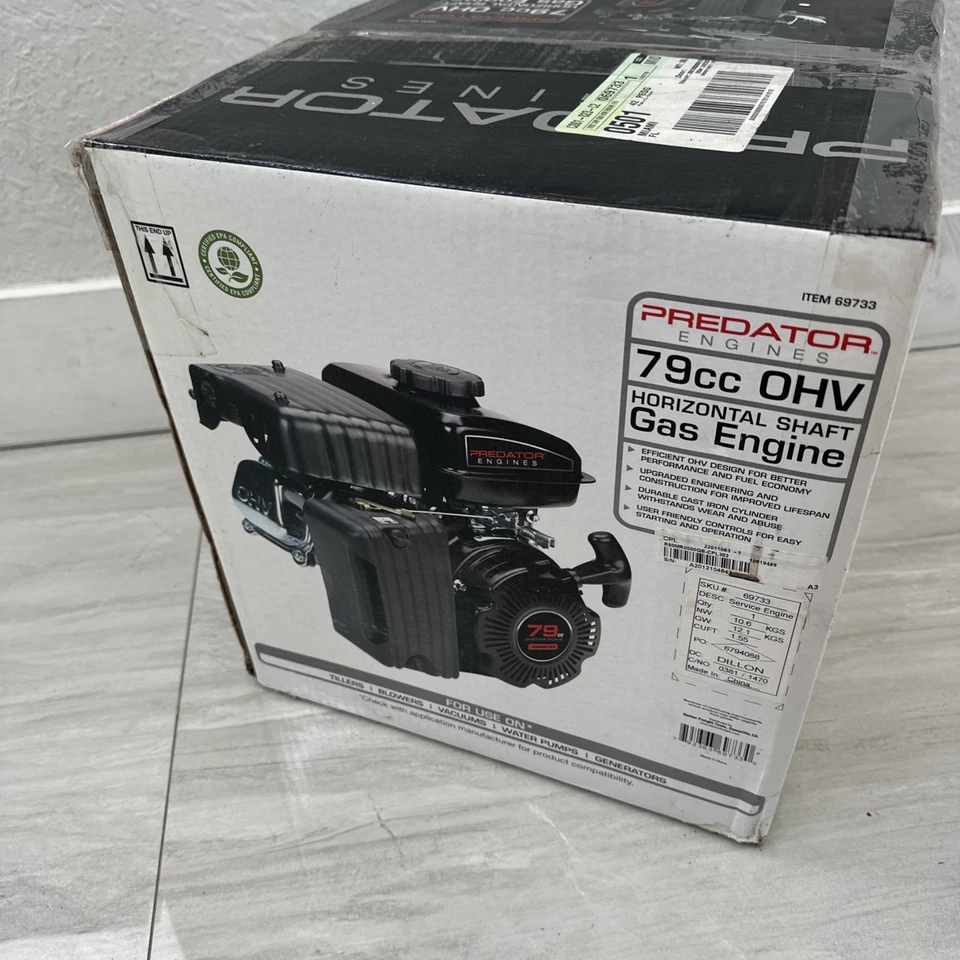 Predator 79cc OHV 3hp Horizontal Shaft Gas Engine Blowers Vacuums Water Pump Gen - Image 4 of 4