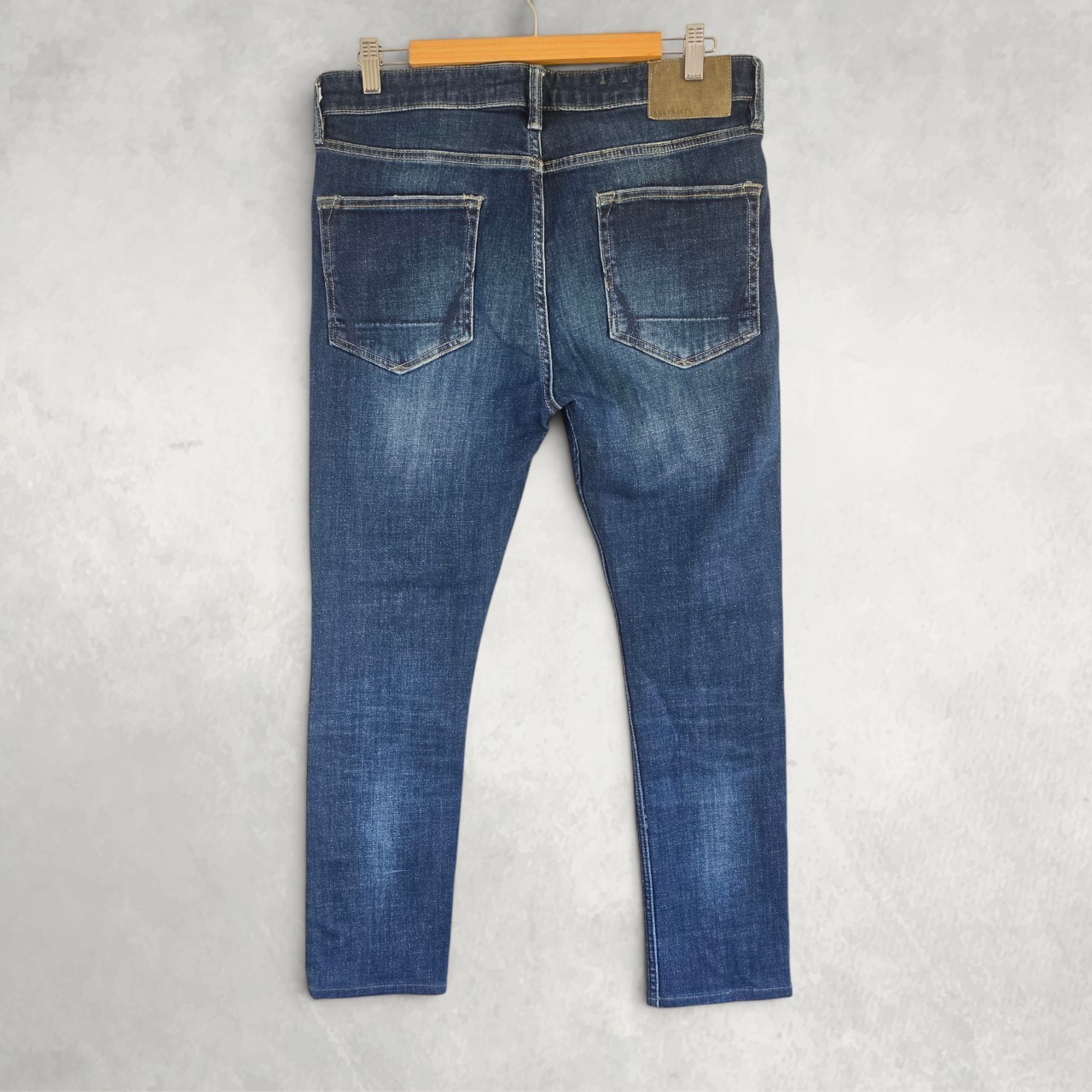 AllSaints Cigarette Jeans W33 L28 Blue Skinny Slim Stretch Designer Denim Mens image 5
