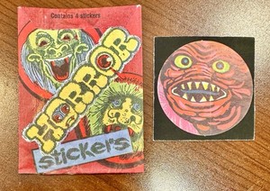 1972 ALBERT + SON HORROR STICKERS Pack Wrapper + Sticker