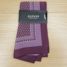 ALFANI Mens Pocket Square Burgundy Geometric Micro Dot Geo