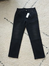 New ME+EM Cargo Cropped Straight Leg Jeans Size 28 Inside Black Wash RRP £165.00