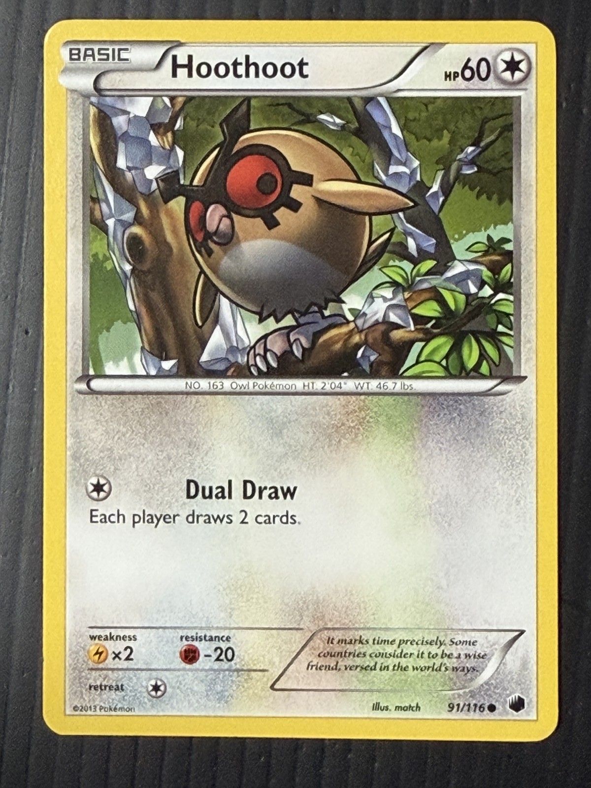 Hoothoot 91/116 Common Plasma Freeze Pokemon Lightly Played