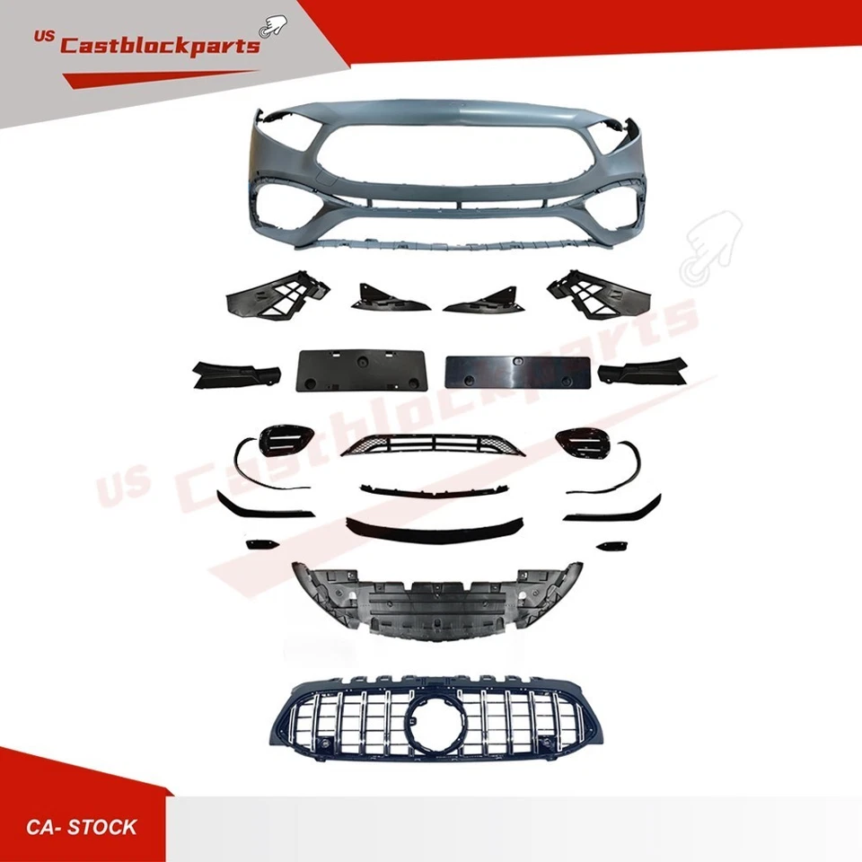 Kit de carrocería de parachoques delantero para Mercedes-Benz Clase A A180 A300 W177 a A45S Kit de cubierta Foto 2 de 4