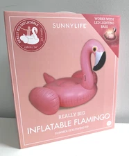 NEW Really Big Pink Inflatable Flamingo - SunnyLife Float Large Size 54”x45”
